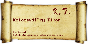 Kolozsváry Tibor névjegykártya