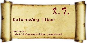 Kolozsváry Tibor névjegykártya